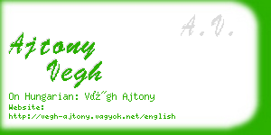 ajtony vegh business card